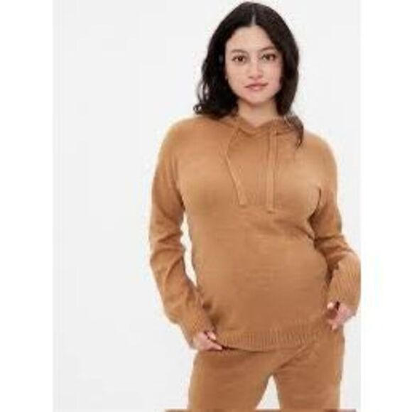 Gap Maternity camel brown sweatshirt hoodie size XS - Picture 1 of 6